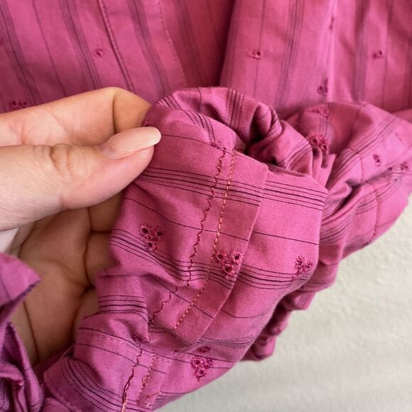 JM collection- pink islet blouse with tie - Size Small - Picture 7 of 7